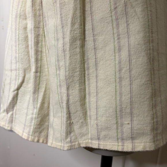 Vintage 80s Laura Adams Pale Yellow Floral Flannel Pajama Set Crop Tank Shorts - Picture 4 of 12